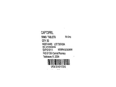 Captopril Tablets, Usp 50 mg (Captopril 50mg (westward))